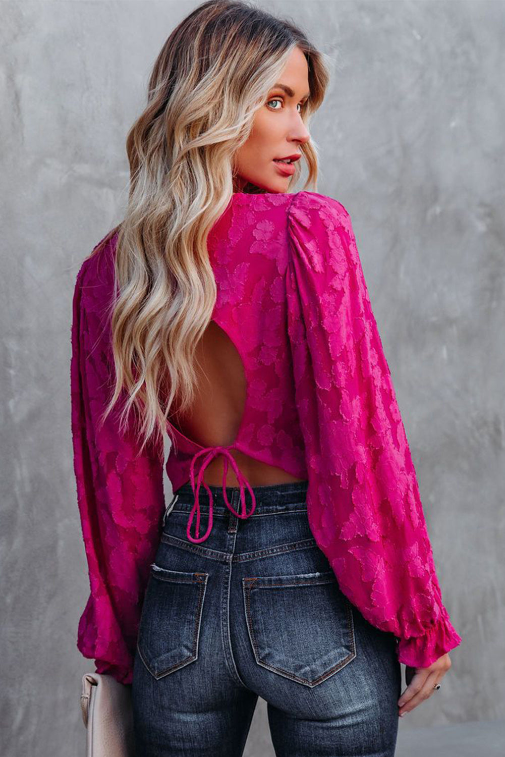 Open Back Crop Blouse