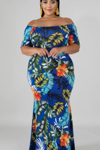 Floral Off-the-shoulder Maxi Dress