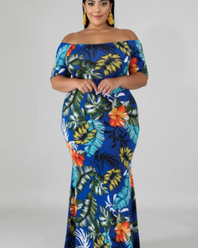 Floral Off-the-shoulder Maxi Dress