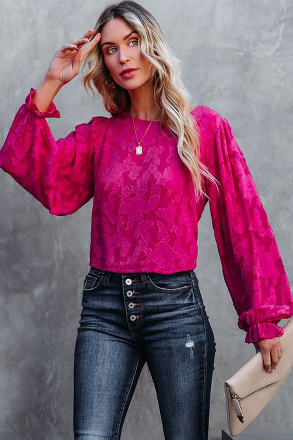 Open Back Crop Blouse