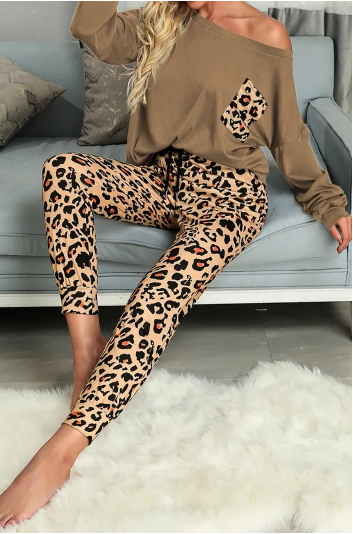 Leopard Loungewear Pants Set