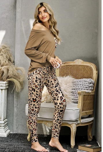 Leopard Loungewear Pants Set