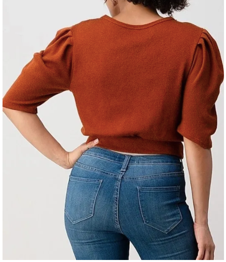 Cashmere Puff Sleeve Top