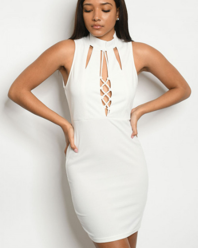 Lace Up Bodycon Dress