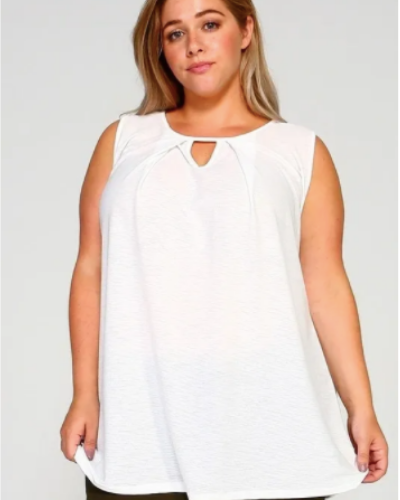 Pleated Keyhole Top